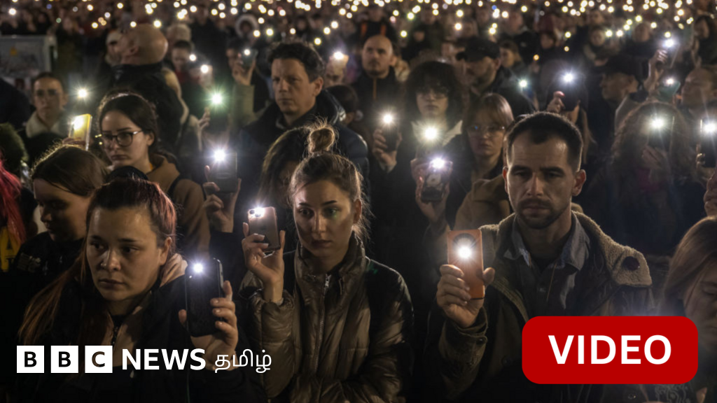 செர்பியா: நாடு தழுவிய மக்கள் போராட்டத்திற்கு ஆதரவாக புது மணப்பெண் செய்த செயல்