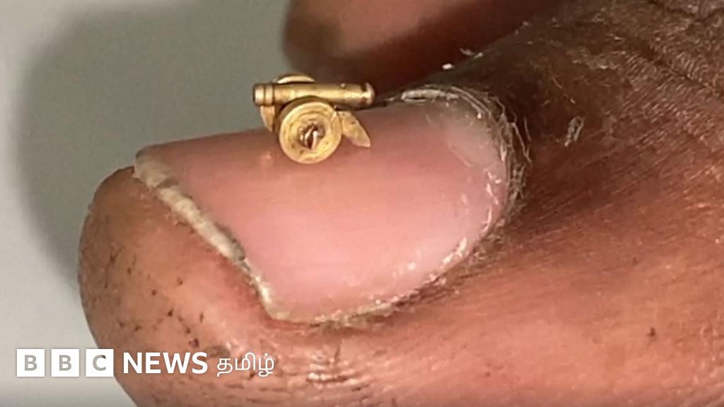 கை நகத்தைவிடச் சிறிய பீரங்கியை தயாரிக்கும் கலைஞர்