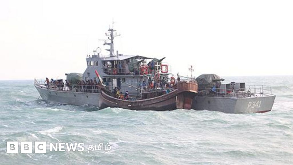 இலங்கை கடல் எல்லையில் மீட்கப்பட்ட 104 மியான்மர் குடிமக்கள்