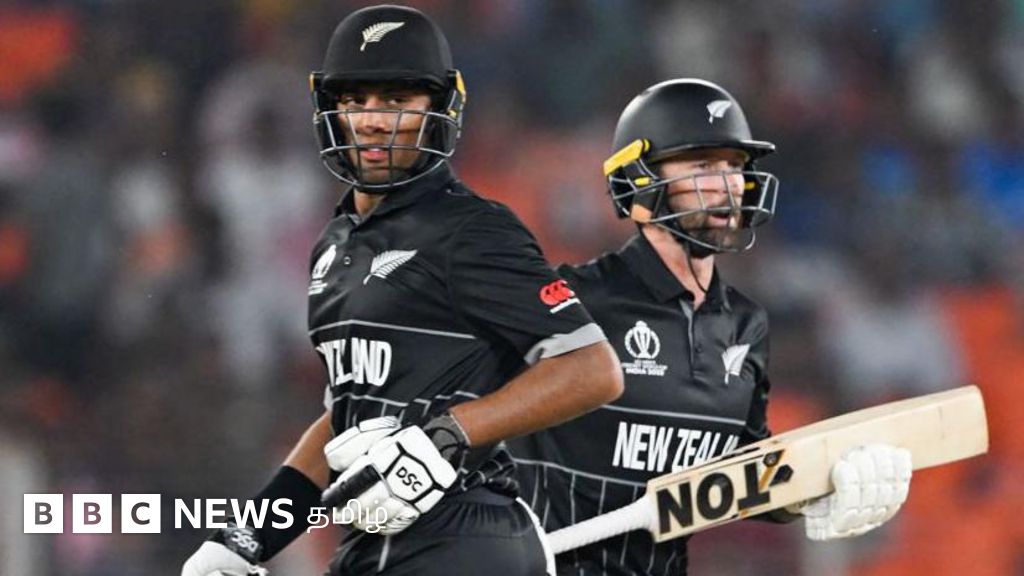 ஆமதாபாத் மைதானத்தைப் 'பற்ற வைத்த' ரச்சின் - கான்வே: மூத்த வீரர்கள் இல்லாமலேயே ‘பழைய கணக்கைத்’ தீர்த்த நியூசிலாந்து