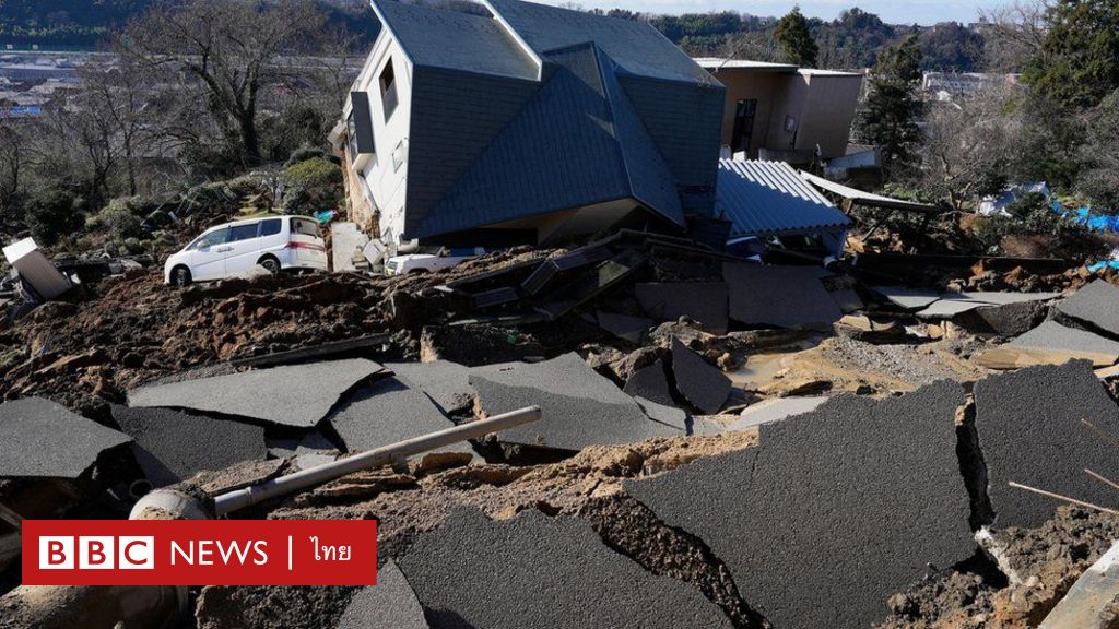 日本の強い地震 地面を持ち上げる方法 – BBCニュース タイ