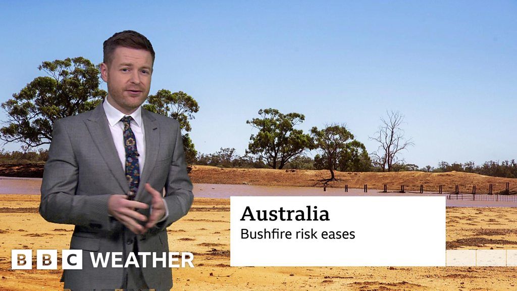 Heavy downpours and cooling temperatures in Australia help dampen fires