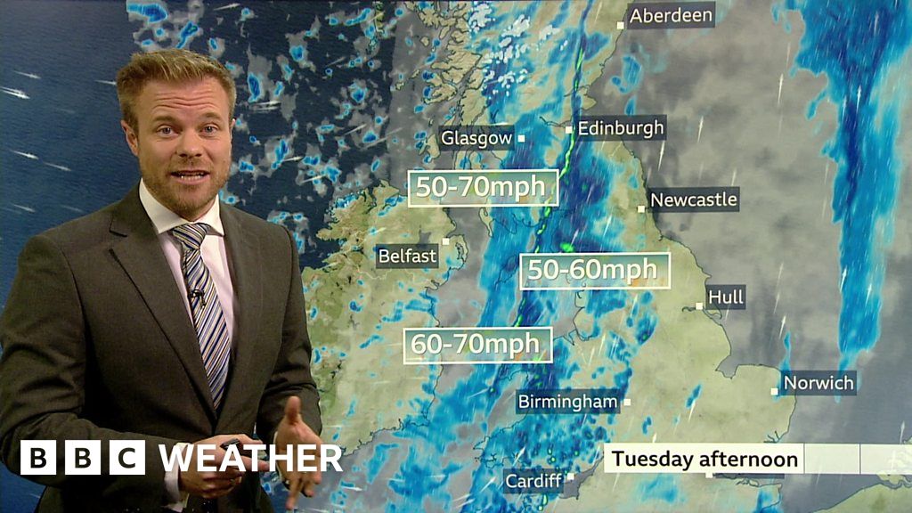 Severe gales and heavy rain for Tuesday BBC Weather