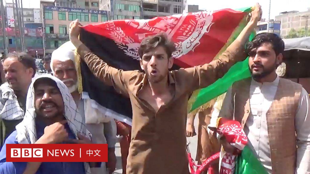 阿富汗局势：示威者在塔利班占领下挥舞国旗，人群中响起枪声