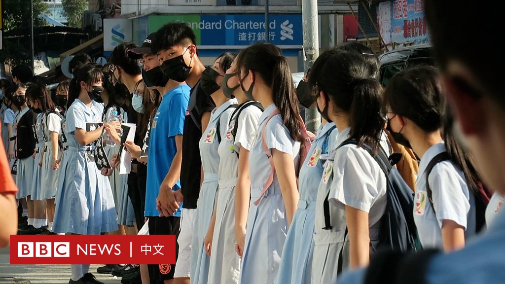 香港抗議：200家中學學生上課前分區築人鏈 Bbc News 中文