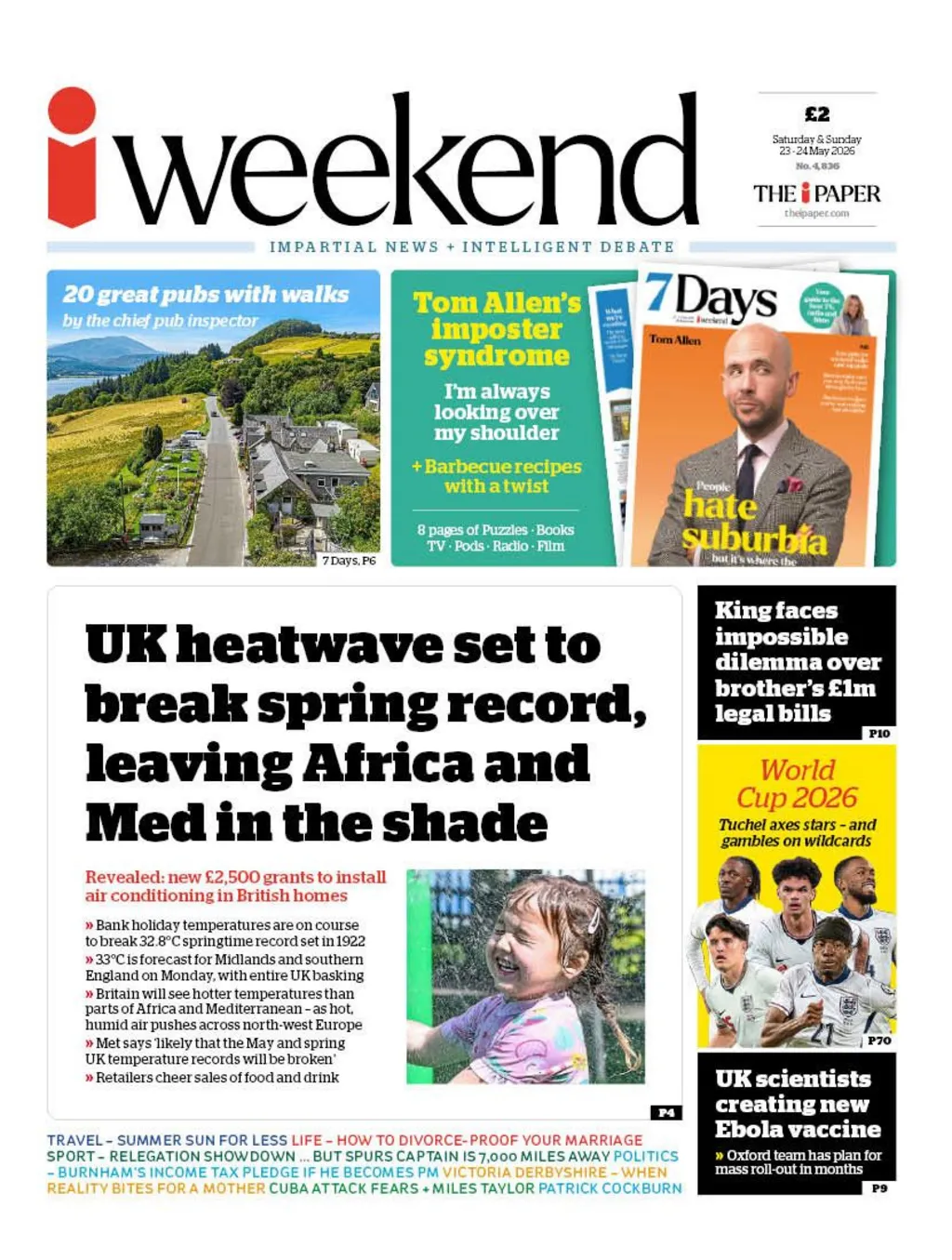 «El calor deja a África y al Mediterráneo en la sombra» y «No puedo vivir sin Catherine».