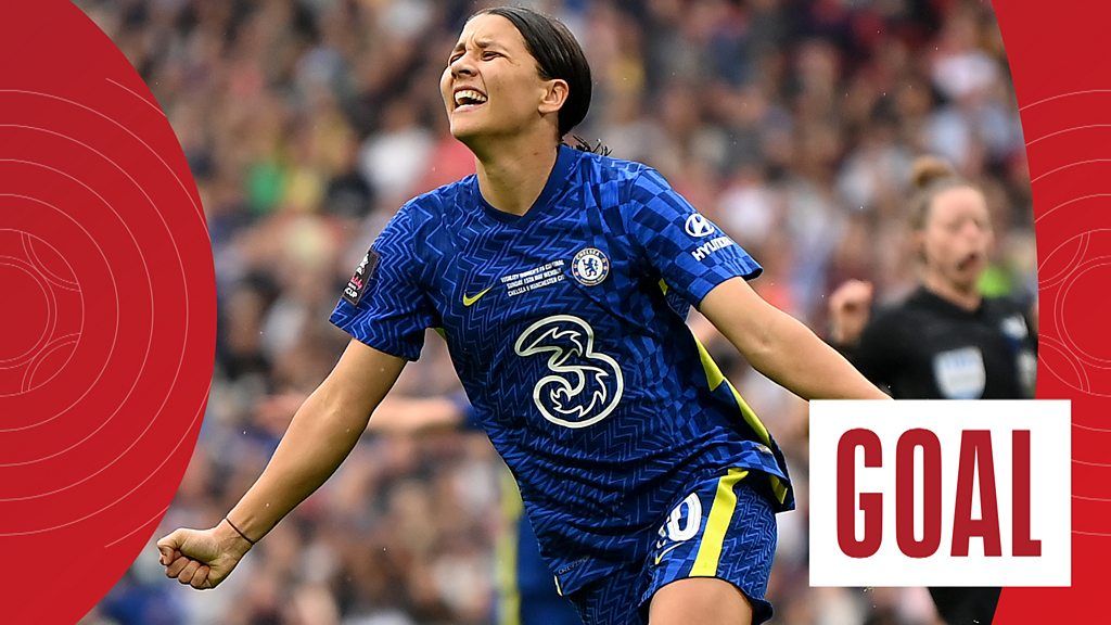 Women's FA Cup final: Sam Kerr's deflected effort puts Chelsea ahead in extra time
