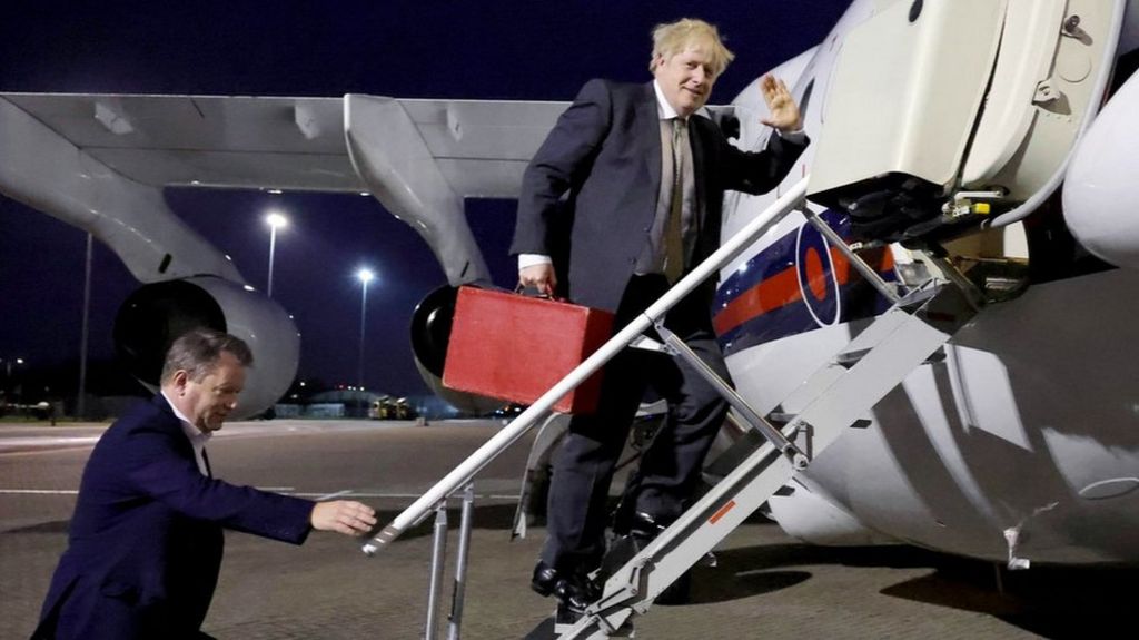 Boris Johnson leaving for Brussels
