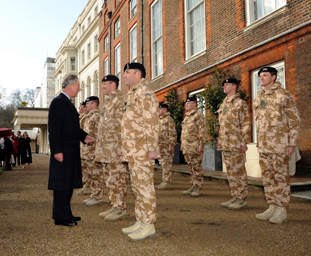 Prince Charles presented Afghanistan Service Medals to solders in the garden of Clarence House, 2010