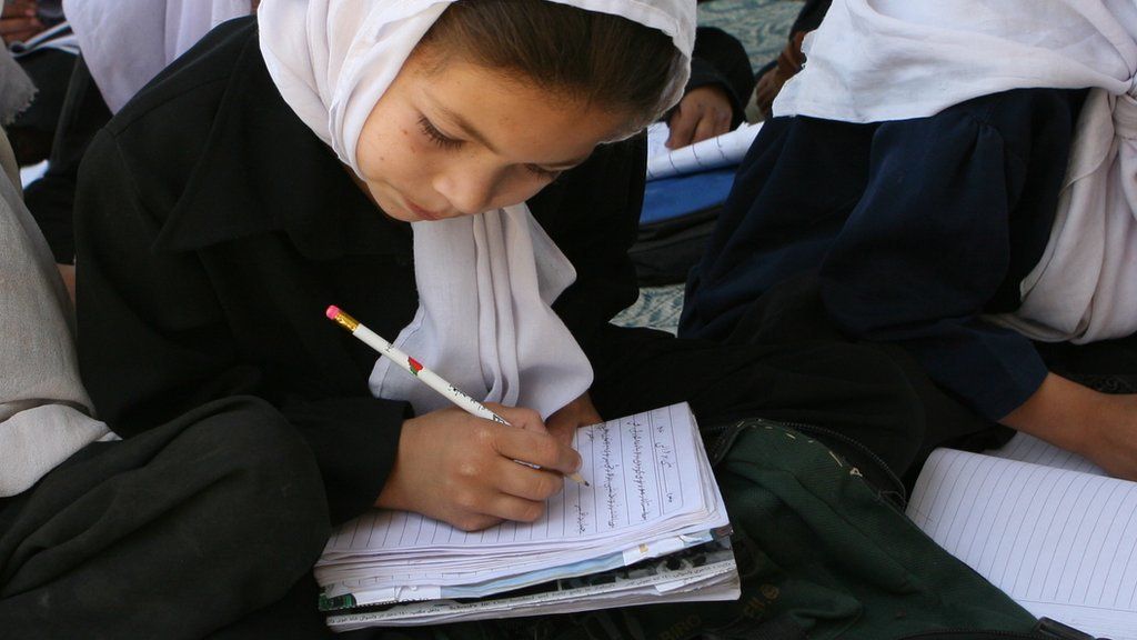 Girl at school in Kabul