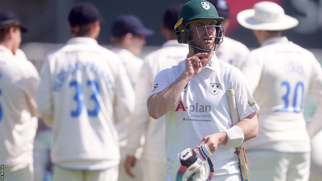 After getting out for 198 in the first innings at Hove, Worcestershire opener Jake Libby departed for 97 in the second