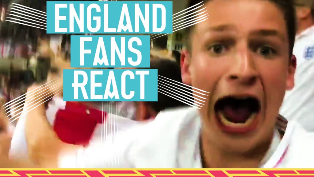 Watch the reaction of England fans to Harry Kane's lastgasp winner