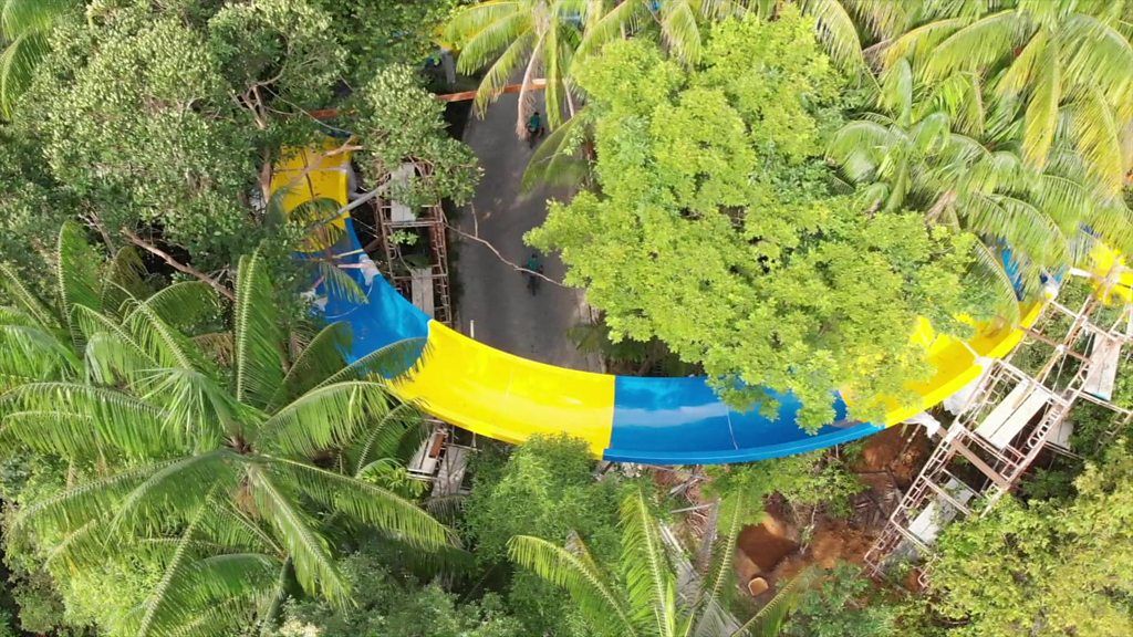 How do you build the world's longest water slide? BBC Newsround