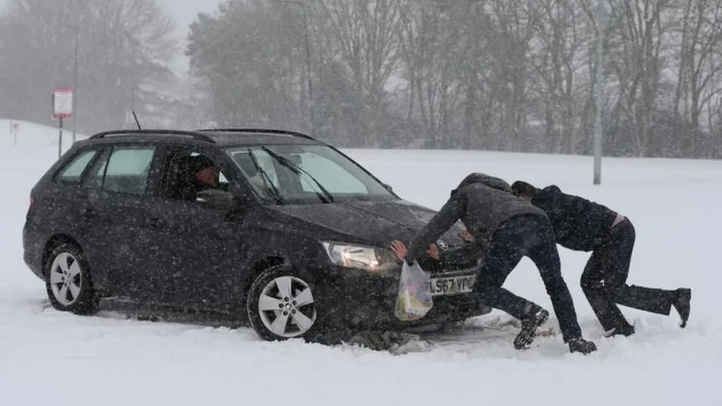 Across the snow. Across the snow