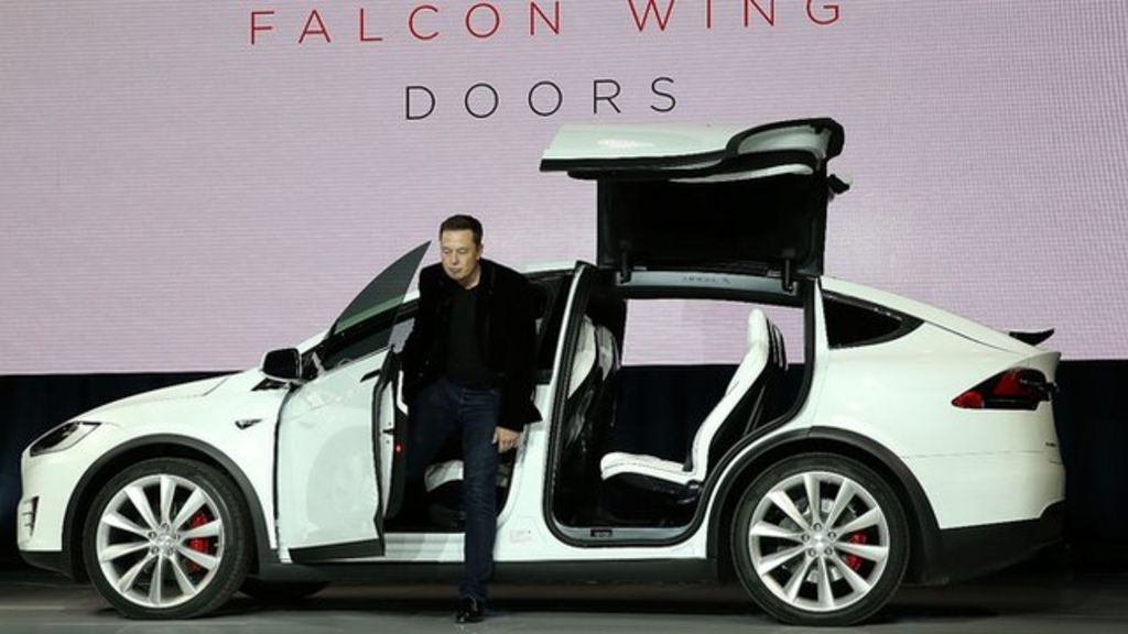 Tesla unveils Model X car with Falcon Wing doors BBC News