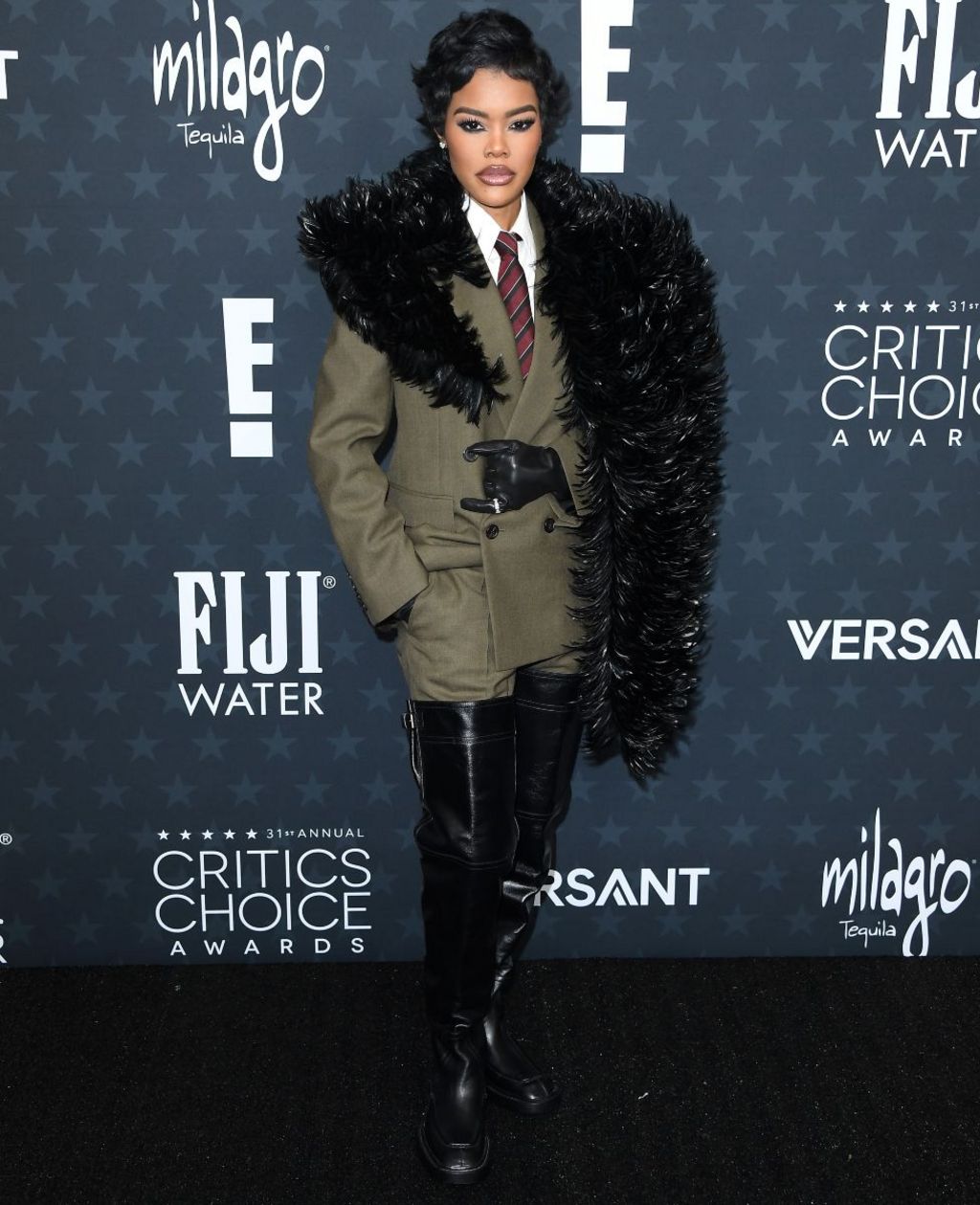 Teyana Taylor arrives at the 31st Annual Critics Choice Awards at Barker Hangar on January 04, 2026 in Santa Monica, California.