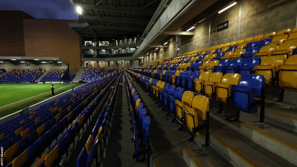 AFC Wimbledon's Plough Lane view from the stands across the seating to the corner