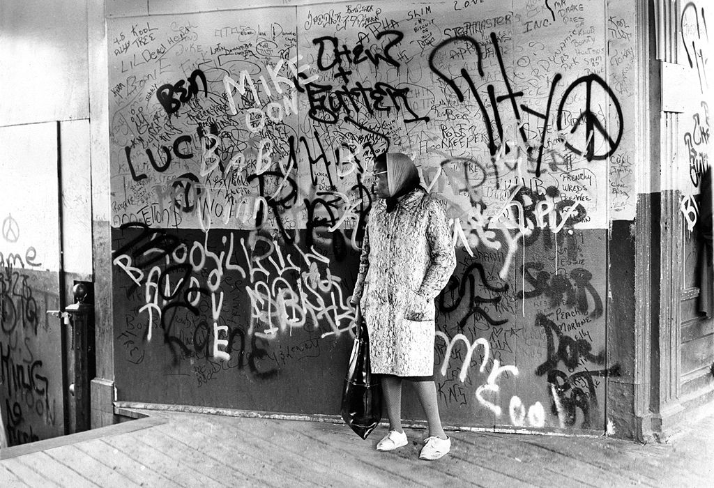 Archive image of graffiti at a Philadelphia subway station