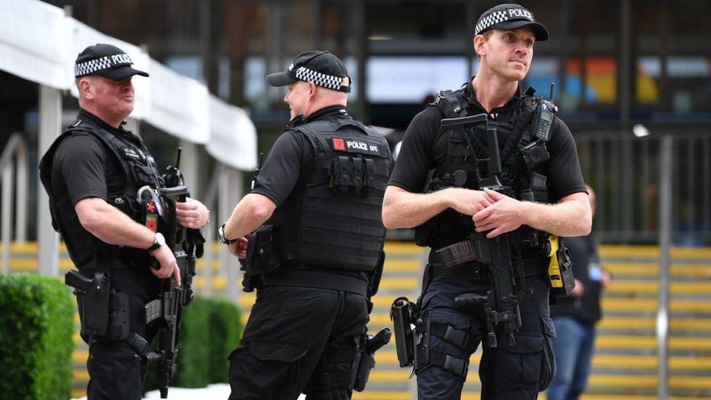 Armed police in Manchester in 2019