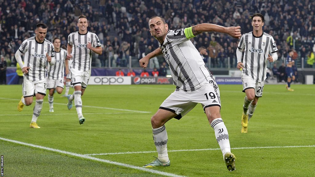 Leonardo Bonucci celebrates scoring for Juventus