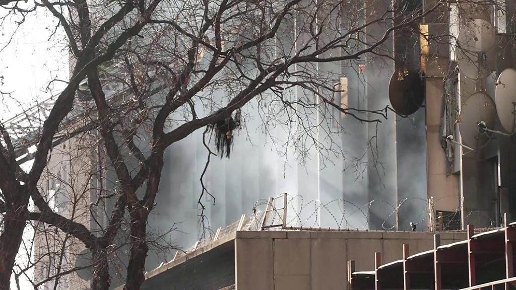 Smoke rises from Johannesburg building