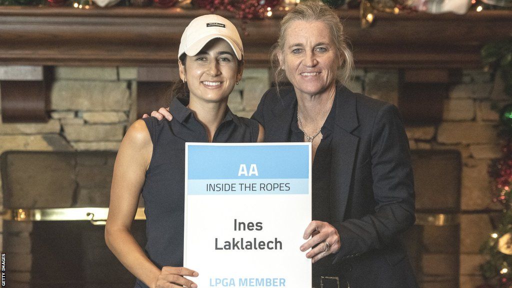 Moroccan golfer Ines Laklalech (left) qualifies for the LPGA alongside LPGA tour commissioner Mollie Marcoux Samaan