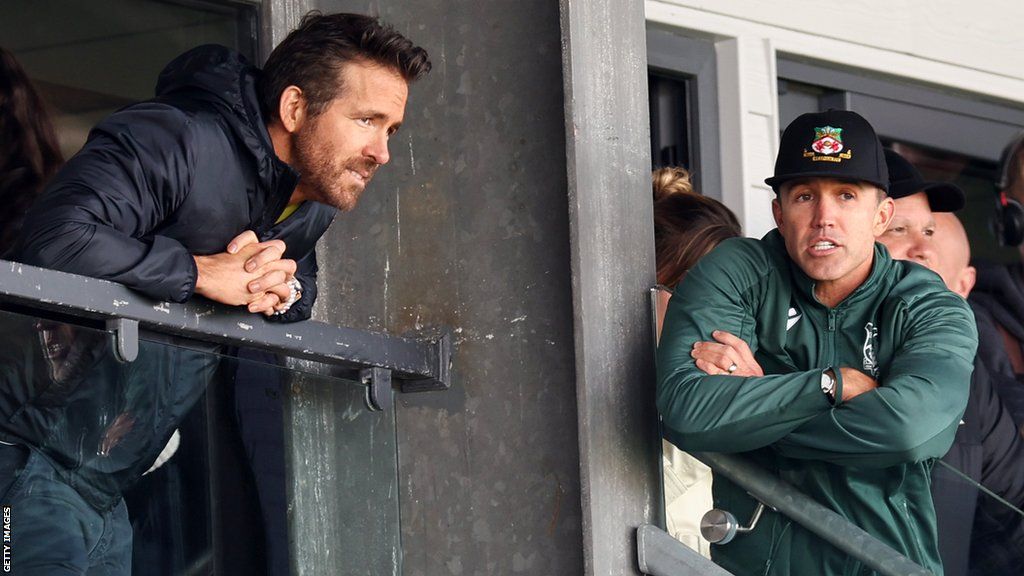 Wrexham's Hollywood owners Ryan Reynolds and Rob McElhenney were at The Racecourse