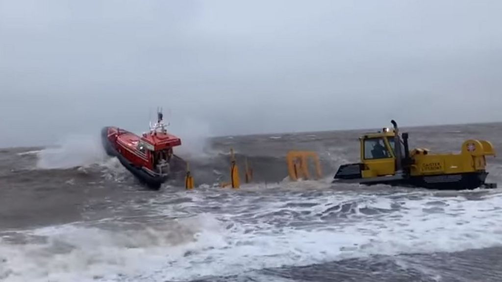 Caister Lifeboat launches