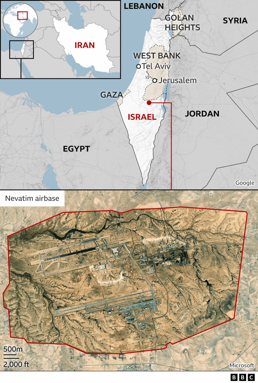map including Golan Heights label