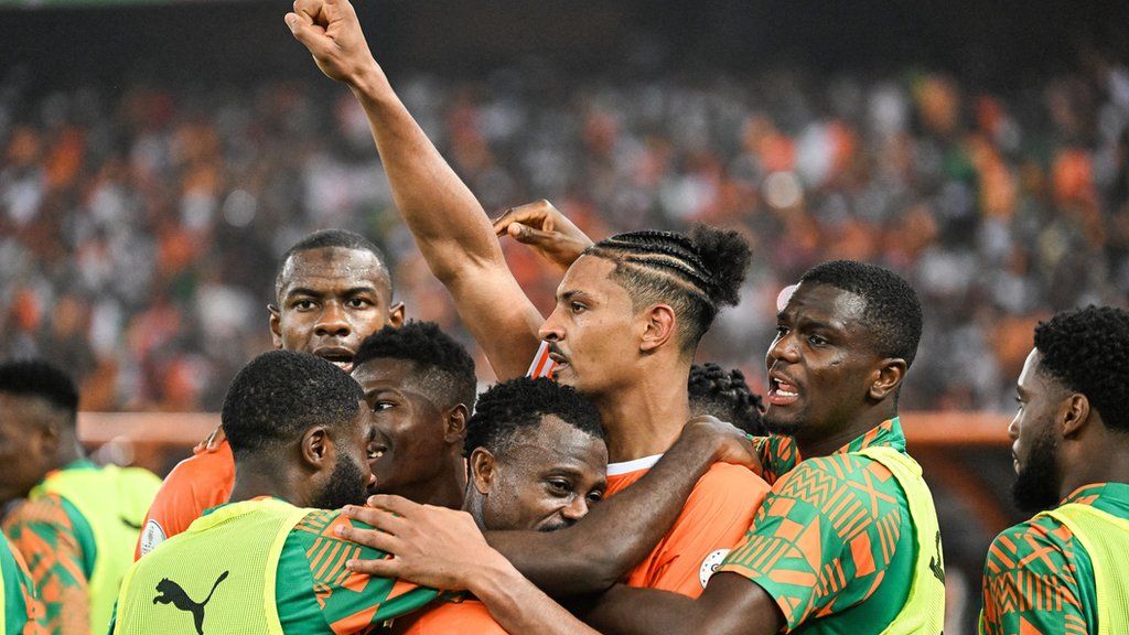 Sebastien Haller celebrates his goal against DR Congo