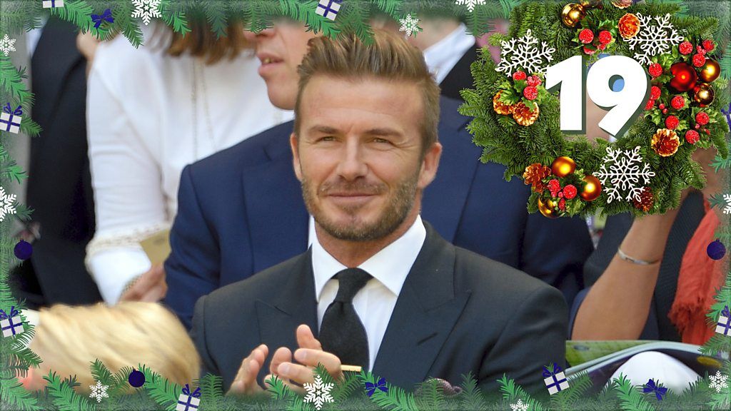 BBC Sport advent calendar David Beckham catches a ball while