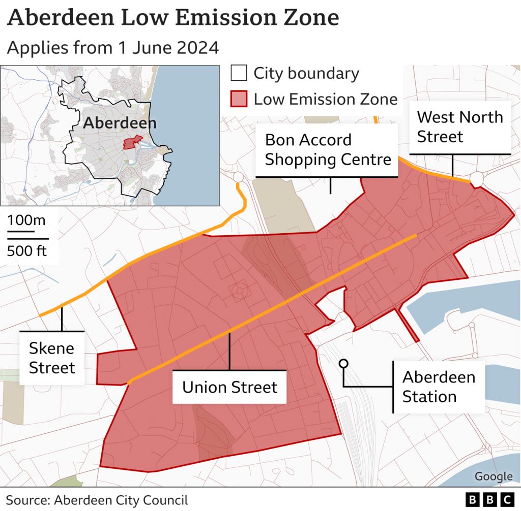 Aberdeen LEZ map