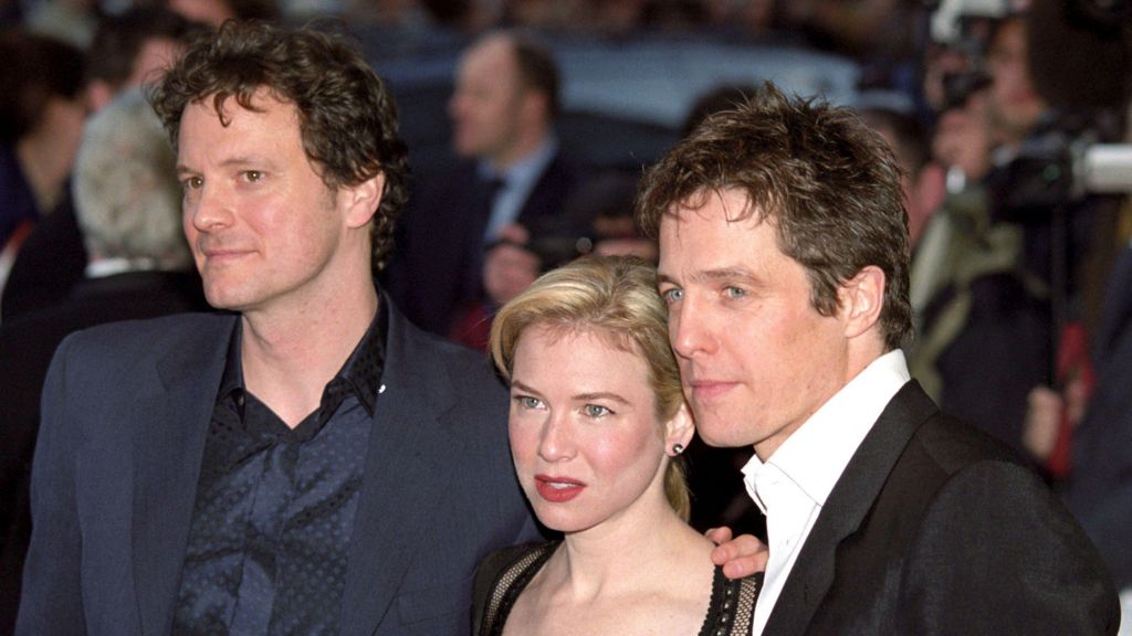 Colin Firth, Renée Zellweger and Hugh Grant on a red carpet ahead of a Bridget Jones film premier 