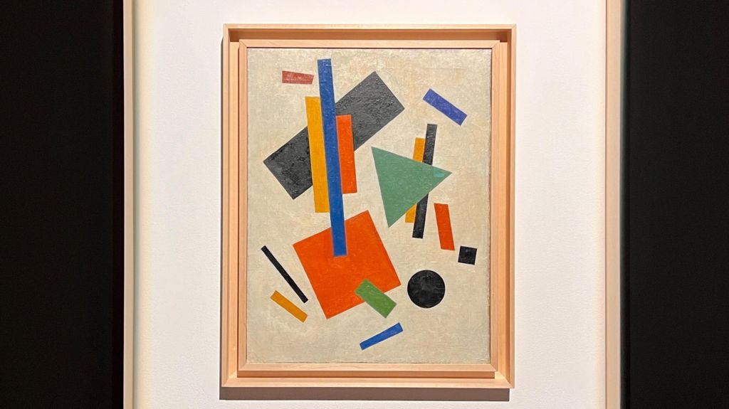 Alleged Malevich painting hangs on a wall in Bucharest