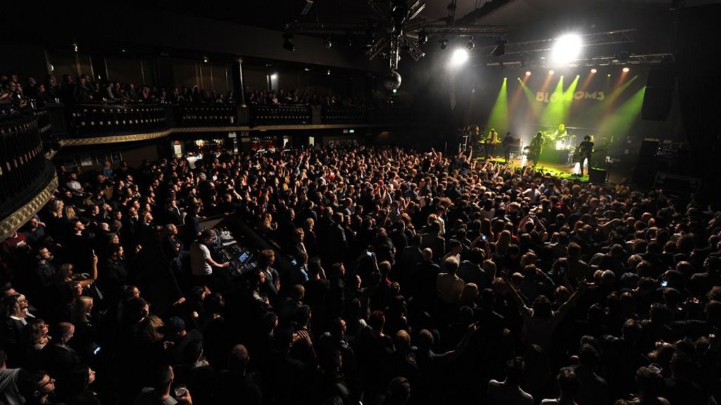 A wide shot of the crowd at the Ritz in Manchester with Blossoms on stage in 2015