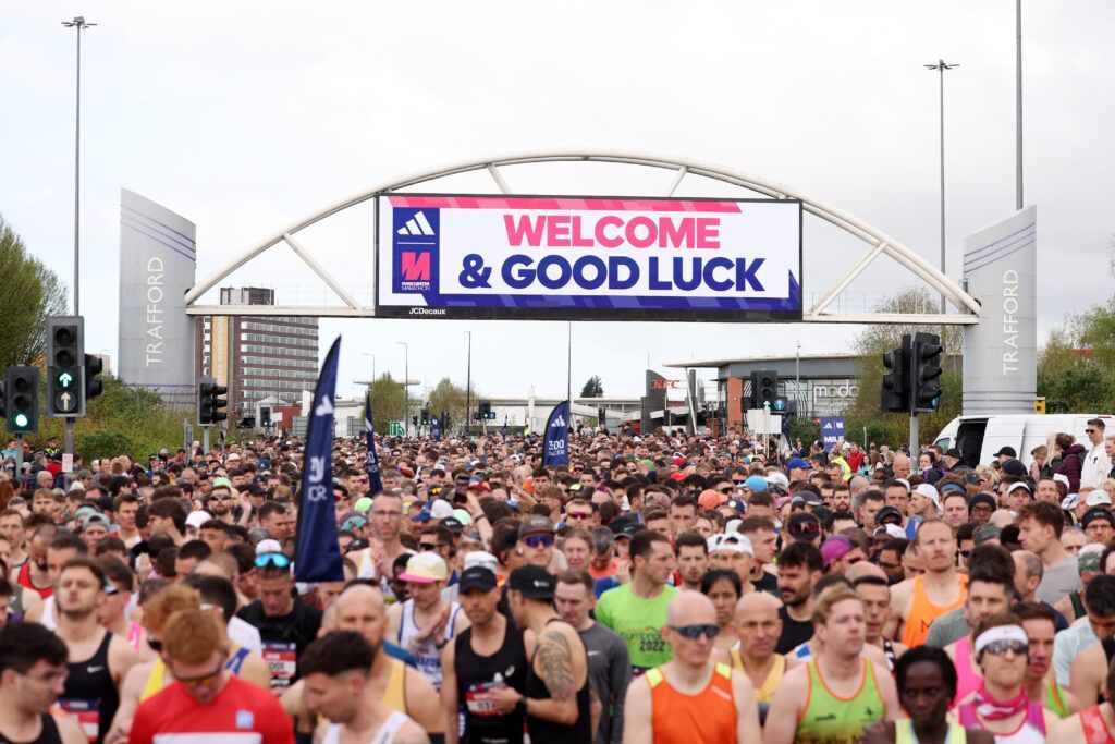 Runners prepare to take on the 2024 Manchester Marathon