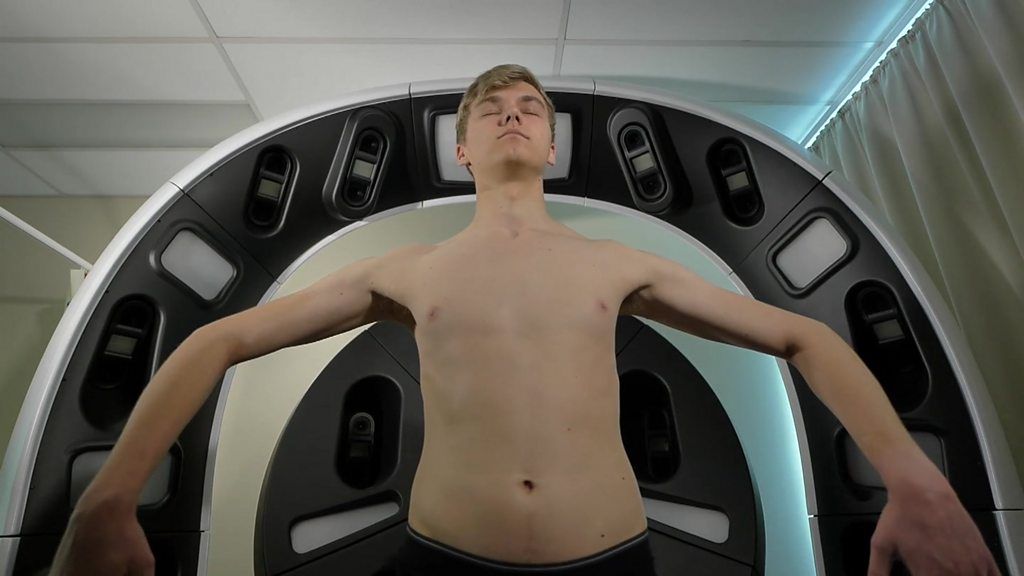 A patient being scanned for skin cancer