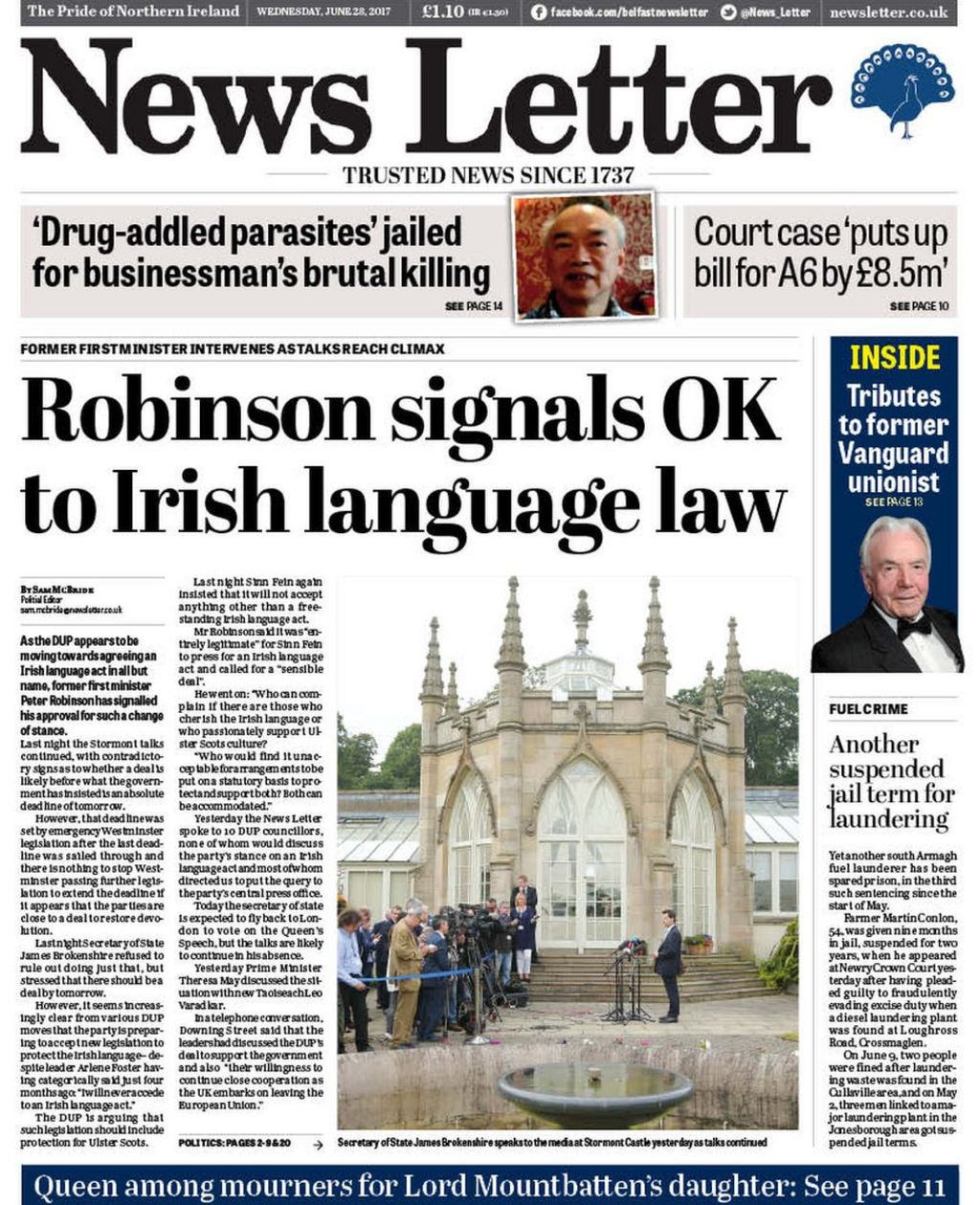 Newspaper review: Language politics grips headlines