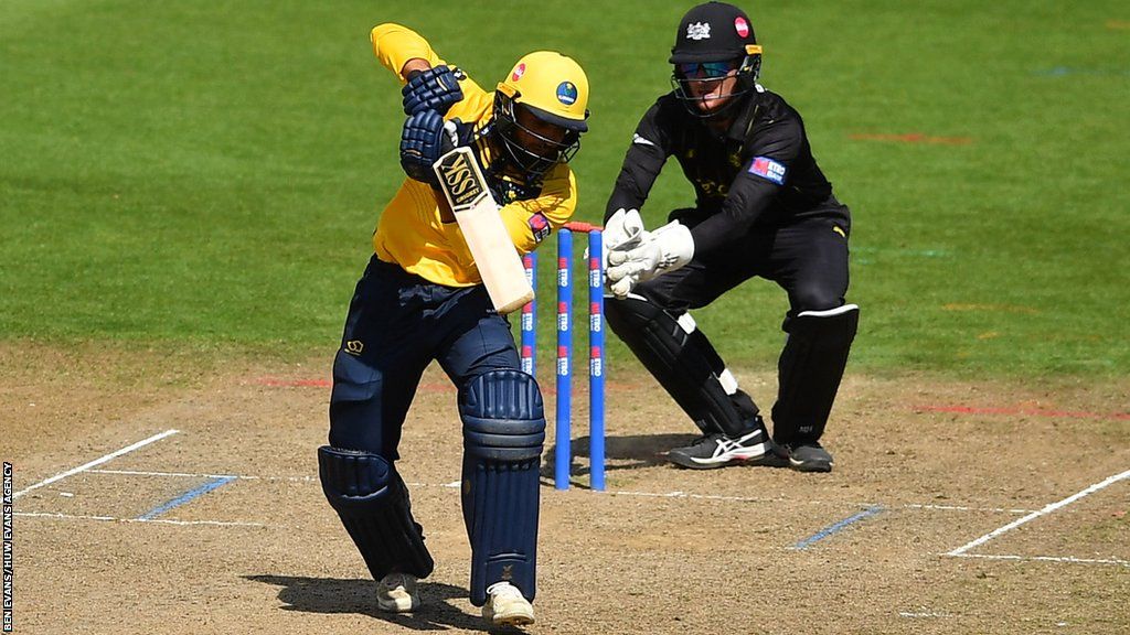 Gloucestershire wicket-keeper James Bracey stumps Zain-ul-Hassan of Glamorgan