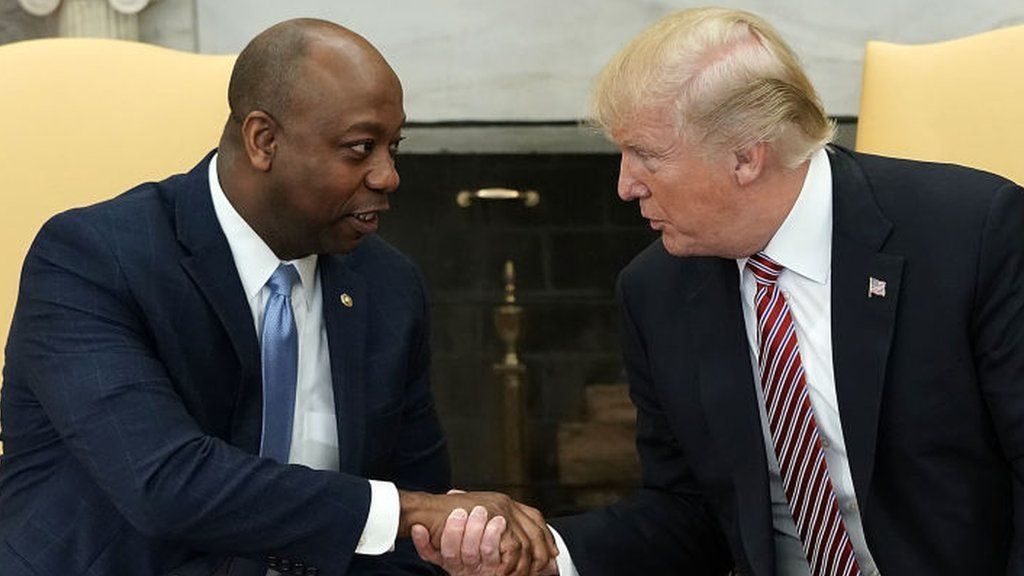 Tim Scott meets Donald Trump at the White House