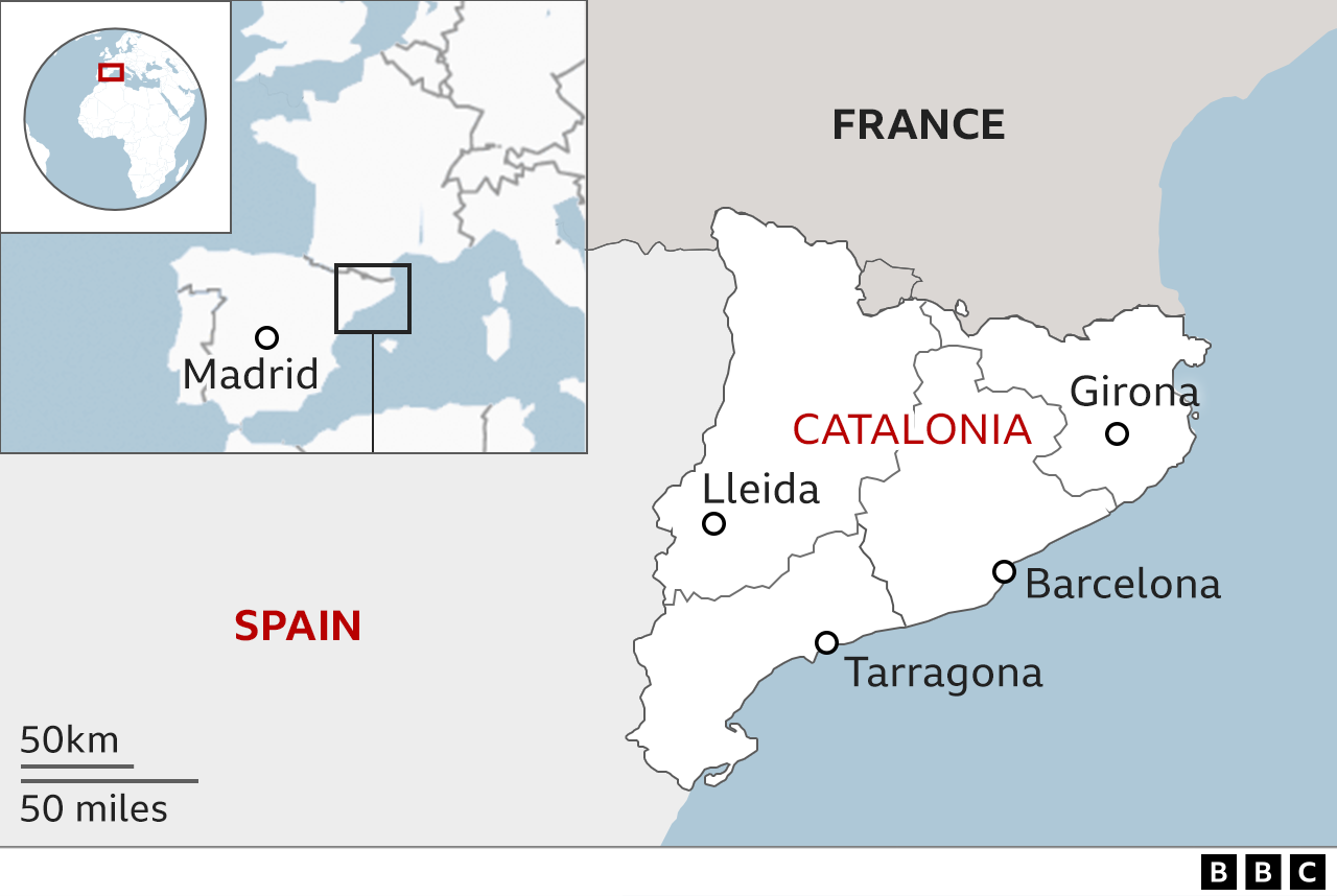 Карта Каталонии