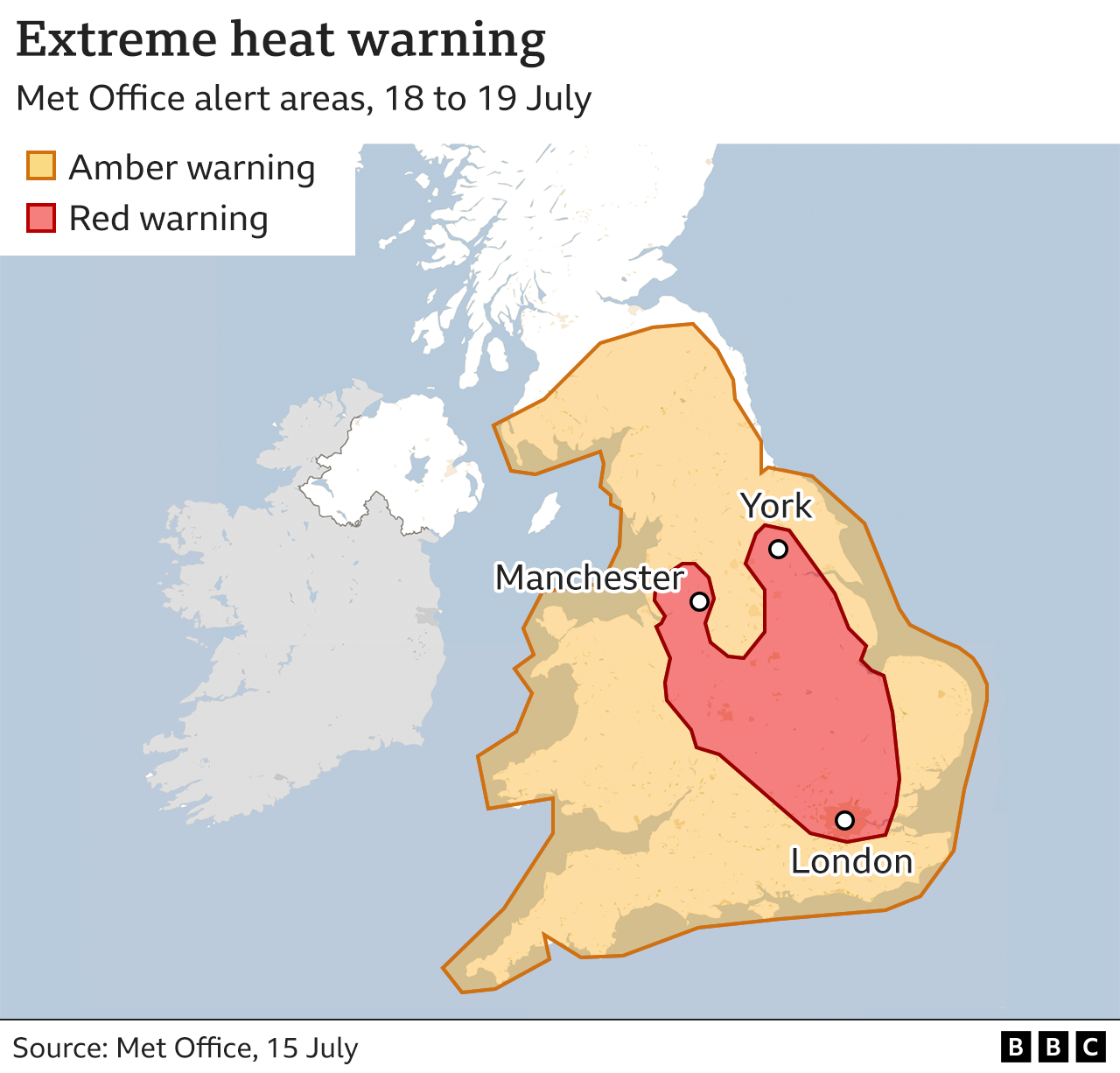 Heatwave: National emergency declared after UK's first red extreme heat ...