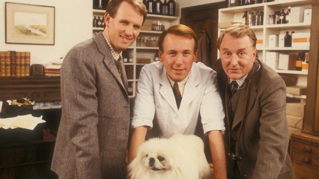 Peter Davison, Christopher Timothy and Robert Hardy in All Creatures Great and Small