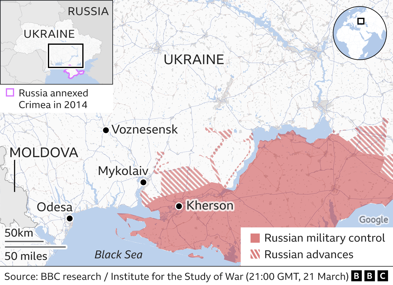 Map of southern Ukraine.
