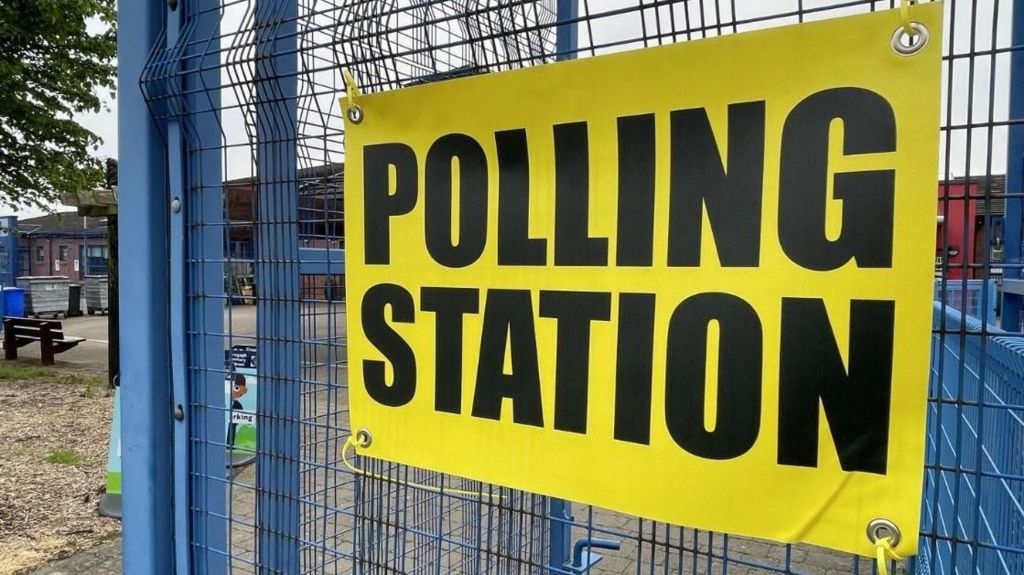 Polling station sign