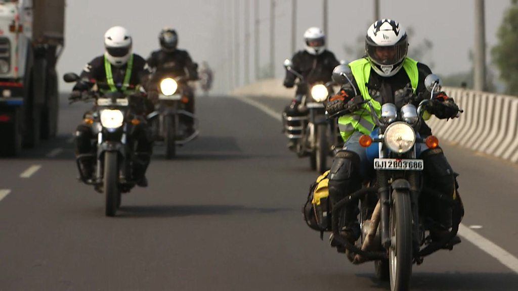 Four women bikers in Gujarat