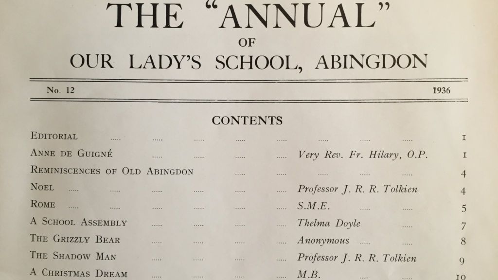 Jrr Tolkien Poems Found In Abingdon School Annual Bbc News