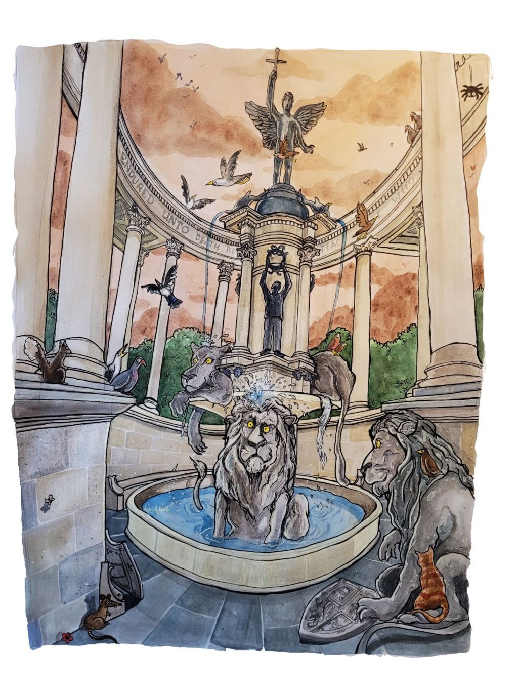 Jack Skivens illustration - lions and lioness