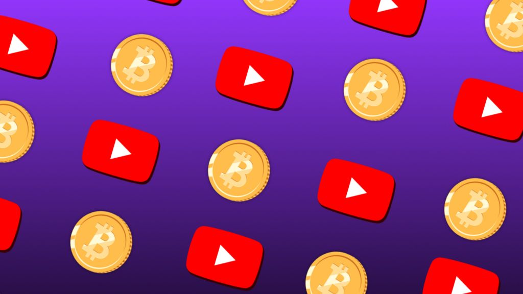 Bitcoin and YouTube icons