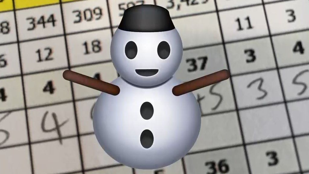 Snowman on scorecard